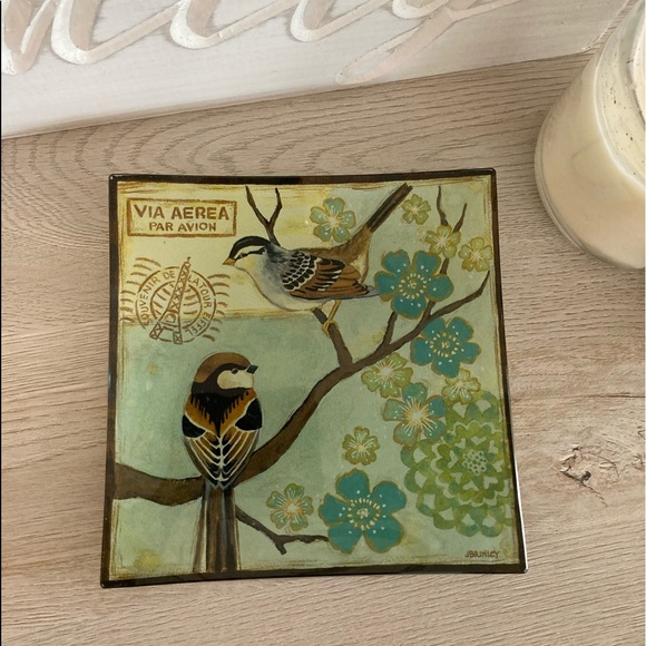 Jennifer Brinley Other - Jennifer Brinley glass bird trinket dish